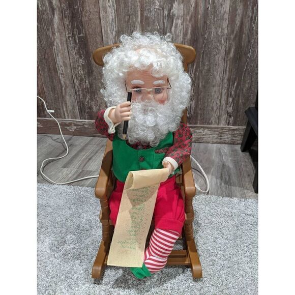 Santa's Best Animated Collectible Santa 18” Santa Claus in Moving Rocking chair - Picture 4 of 16